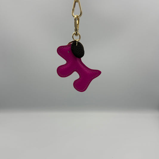 olasz valódi bőr kulcstartó Lupo - Pink, Nero